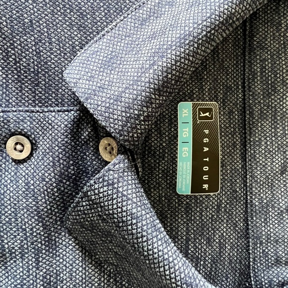 Men’s PGA Tour Blue long Sleeve Polo Shirt Sz: XL MSRP: $70 - Picture 2 of 8